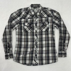 BKE Athletic Fit Long Sleeve Pearl Snap Shirt sz Large